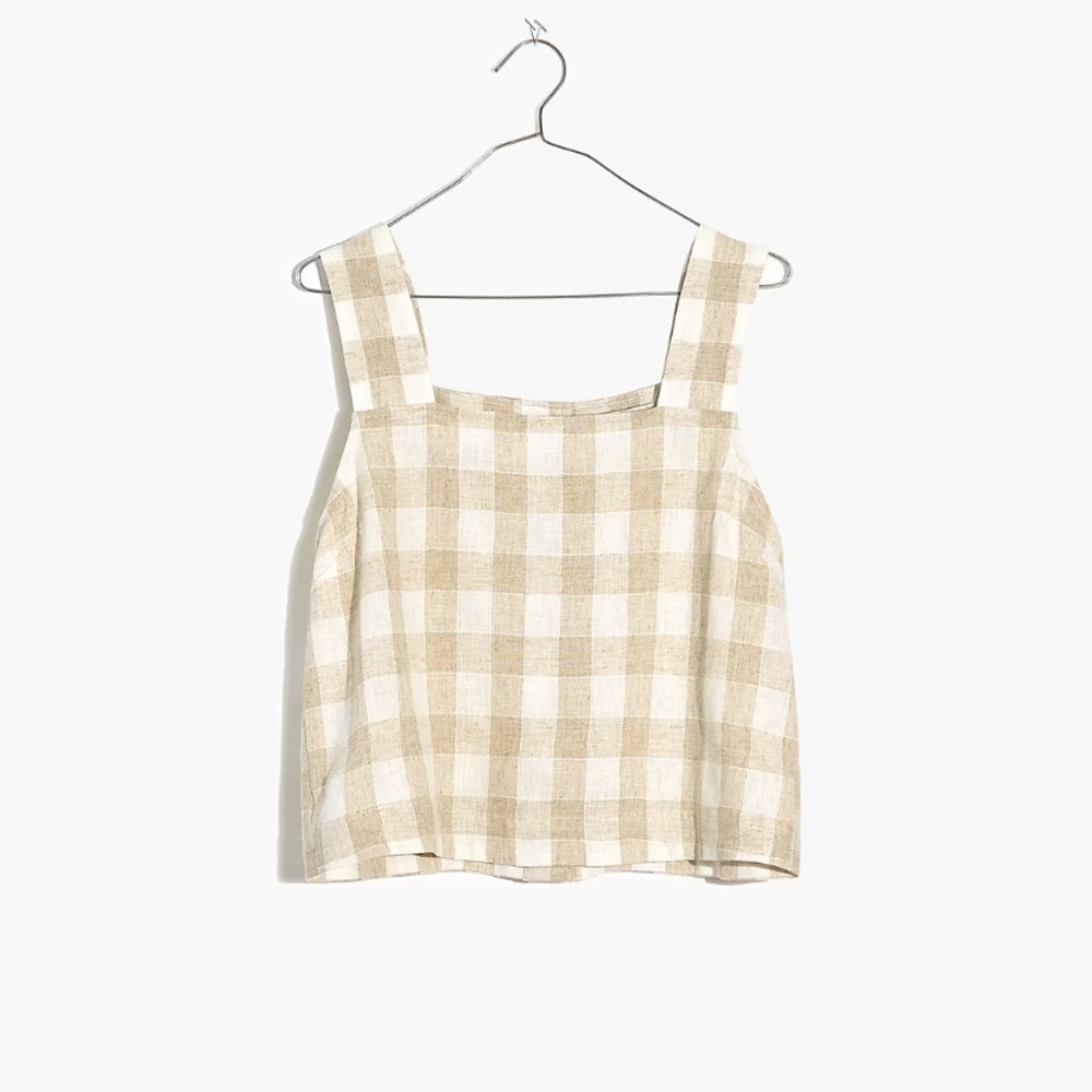 Madewell Linen Blend Button Back Top